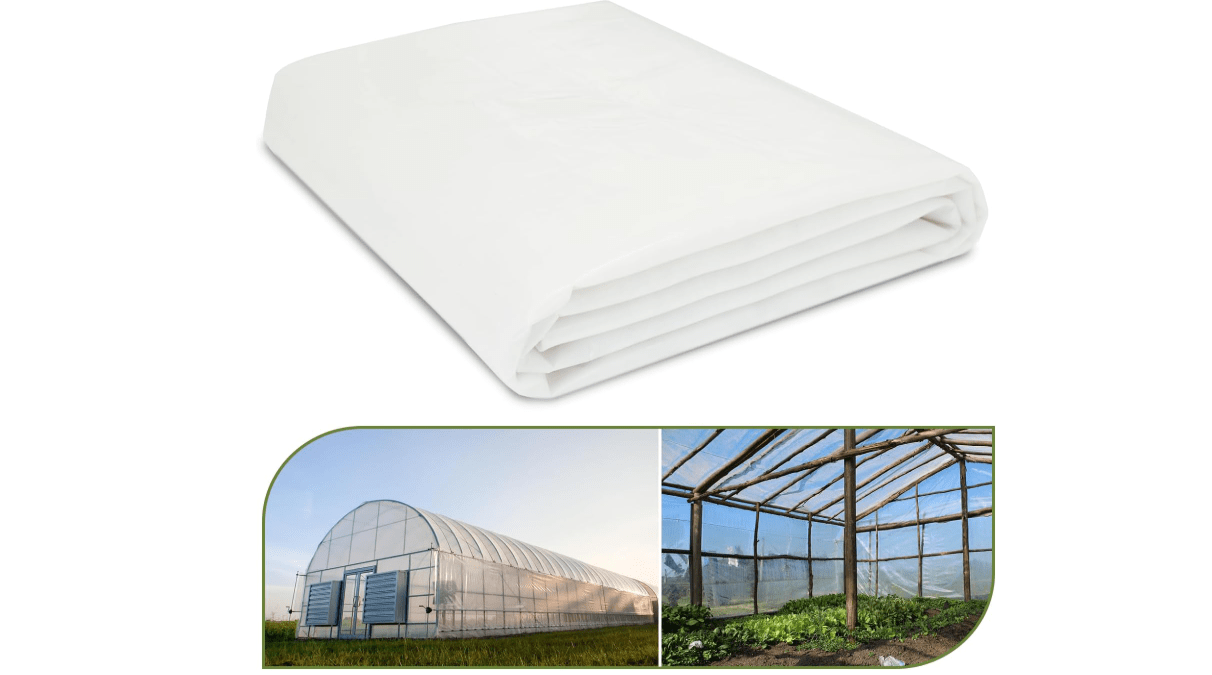 Greenhouse Plastic Sheeting, 10 x 26ft 6 mil Clear Greenhouse Film, UV Resistant Thickened Plastic Sheeting Heavy Duty, Polyethylene Green House Plastic Cover(10 x 26ft)