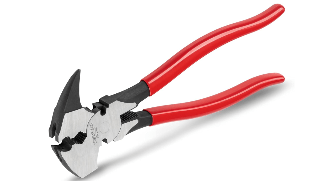 TEKTON 10-1/2 Inch Fencing Pliers | PSP10010, Red