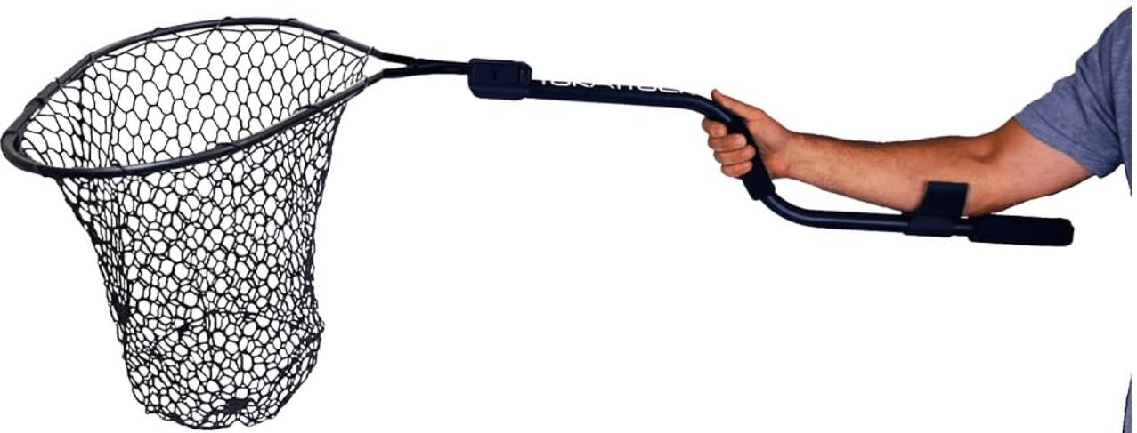 YakAttack Leverage Landing Net - Size & Style Options | Folding Kayak Fishing Net with Forearm Grip | Full Rubber Netting | Collapsible & Track Mount Compatible | Compact Design - Stability & Control