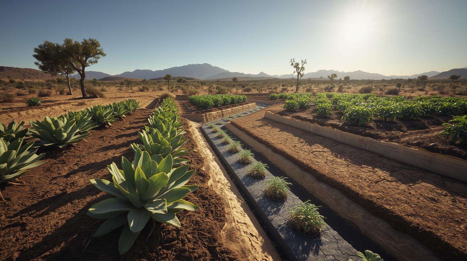 Drought-resilient permaculture farm case study applying principles of ecology for sustainability.