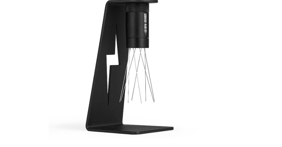 MHW-3BOMBER WDT Tool Espresso Distribution Tool with Magnetic Stand for Barista, Adjustable Range Coffee Needle Stirrer, 304 Stainless Steel 8 Needles 0.4mm with 6 Extra Needles, Black, T6126-OS
