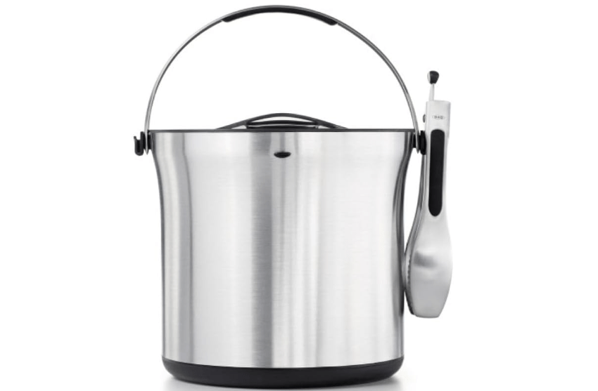 OXO 3107300 Steel Ice Bucket and Tongs Set