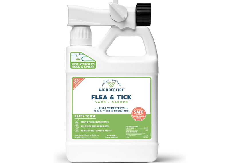 Wondercide - Ready to Use Flea, Tick, and Mosquito Yard Spray with Natural Essential Oils – Mosquito and Insect Killer, Treatment, and Repellent - Plant-Based - Safe Around Pets, Plants, Kids - 32 oz 