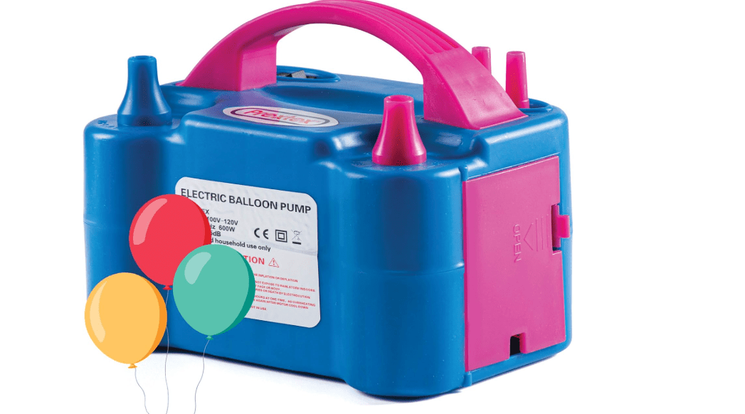 Prextex Balloons Electric Pump Inflate, Blue 110V 600W - Portable Pump with Air Blower & Dual Nozzle Inflator for Fast, Easy Bulk Balloons Filling for Event & Party Decoration - Balloon Pumps Electric
