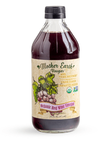 Mother Earth, Organic Red Wine Vinegar with The Mother, Fresh Pressed Organic Cabernet Grapes, ORWV, RWV, Raw, Unpasteurized, Unfiltered (1/16oz Glass Bottle)