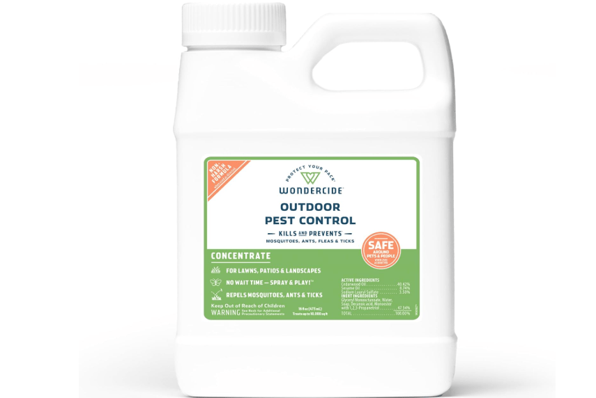Wondercide - Outdoor Pest Control Spray Concentrate with Natural Essential Oils - Mosquito, Ant, Roach, and Insect Killer, Treatment, and Repellent - Safe Around Pets, Plants, Kids - 16 oz