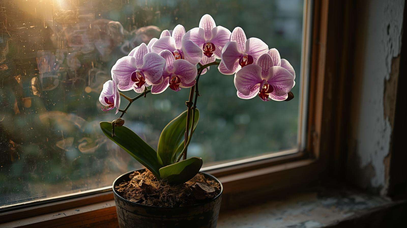 Dendrobium orchid thriving with nutrient-rich orchid soils for enhanced blooms.