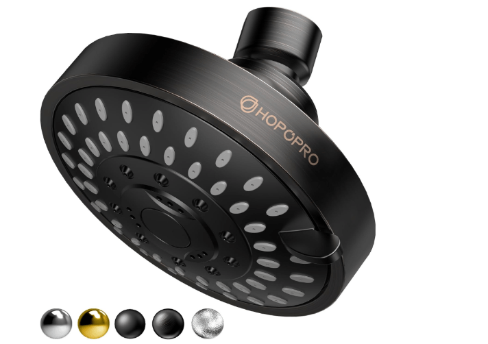 HOPOPRO 5 Modes High Pressure Shower Head 4.1 Inch High Flow Fixed Showerheads Bathroom Showerhead for Luxury Shower Experience Even at Low Water Pressure