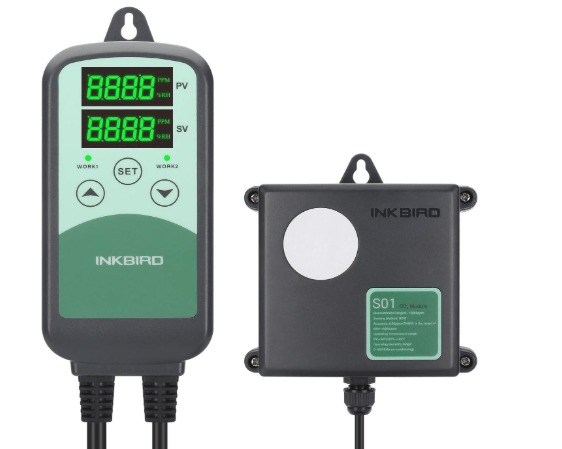 Inkbird ICC-500T CO2 Controller CO2 Meter Carbon Dioxide Controller for Grow Room and CO2 Generator, with CO2 Sensor for Home Grower (CO2 Controller + S01 Sensor)