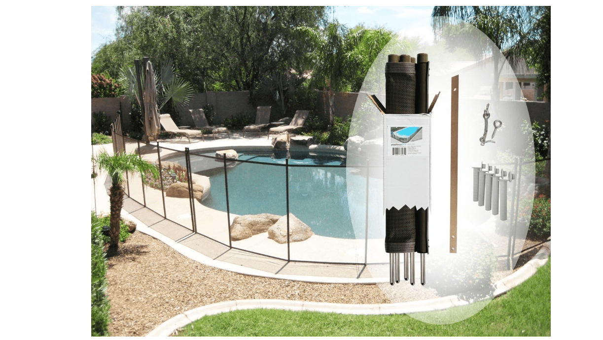 Pool Fence DIY by Life Saver Fencing Section Kit, 4 x 12-Feet, Brown