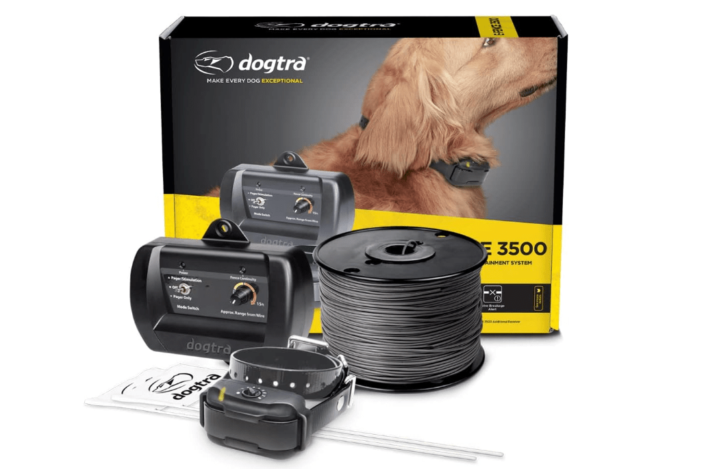 Dogtra E-Fence 3500 In Ground Fence for Dogs Wireless Rechargeable Collar 40-Acre Vibration Outdoor Underground Wire Electric Dog Fence