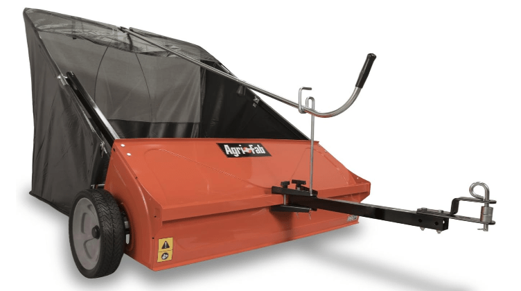 Agri-Fab 45-0492 44" Tow-Behind Lawn Sweeper, 28 cu. ft Hopper Bag Capacity; Leaf & Grass Catcher, with Adjustable Brush Height and Dump From Seat Handle