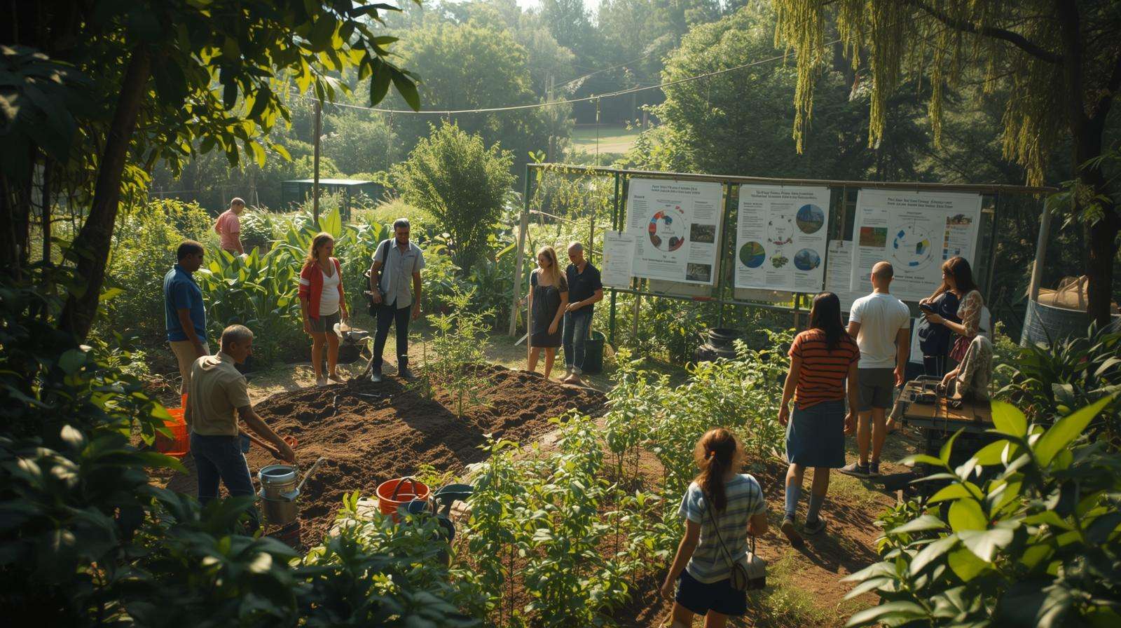 Community collaboration in permaculture for building resilient farms using ecological principles.