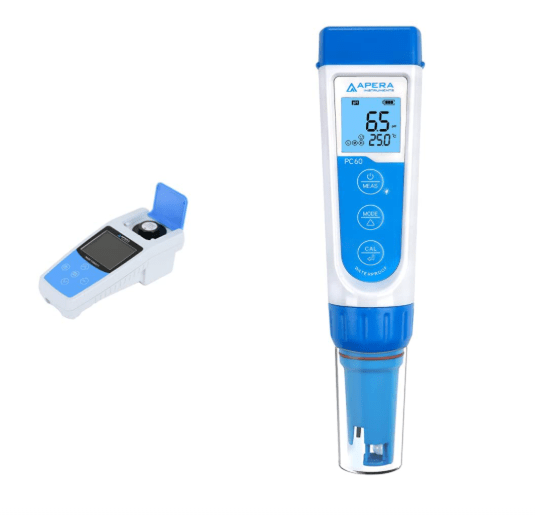 Apera Instruments, LLC-AI481 TN400 Portable Turbidity Meter & AI316 Premium Series PC60 5-in-1 Waterproof pH/EC (Conductivity) /TDS (ppm) /Salinity (PPT) /Temp. Multi-Parameter Pocket Tester Kit Brand: Apera Instruments