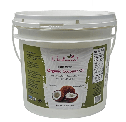 Verdana Extra Virgin Coconut Oil – USDA Organic, Unrefined Cold Pressed Oil for Baking and Cooking – 1 Gallon