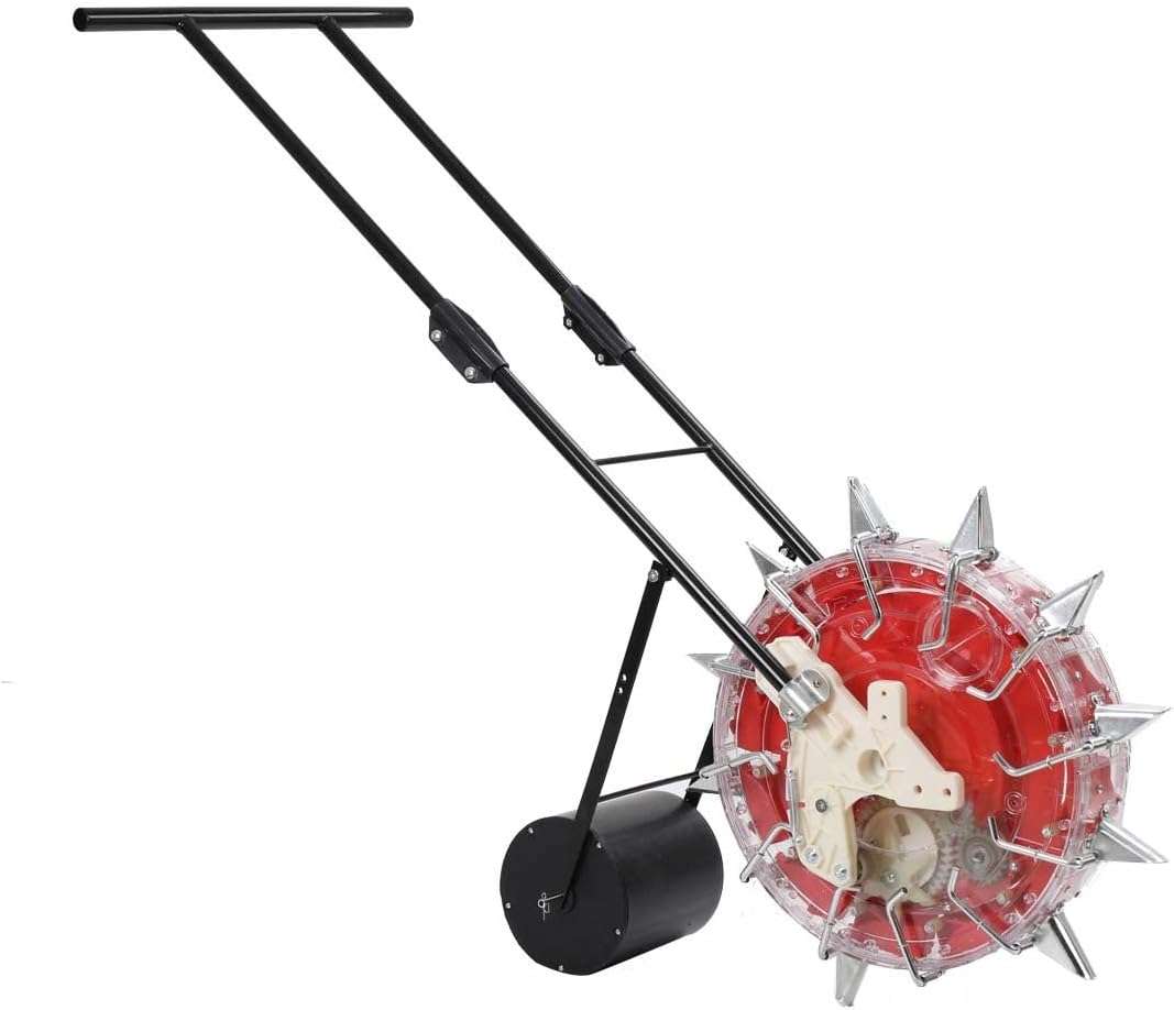 Manual Seeder Hand-Push Garden Seeder Roller Seeding and Fertilizer Applicator, Row Planter Corn Planter Seeder for Soy Peanut Corn Cotton Soybean, 13.5cm Spacing