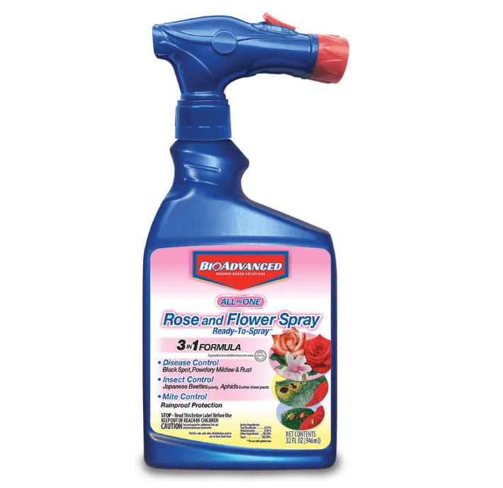 BioAdvanced All-in-One Rose and Flower Spray, Rose Fungicide, Hose Spray, 32 Oz 
