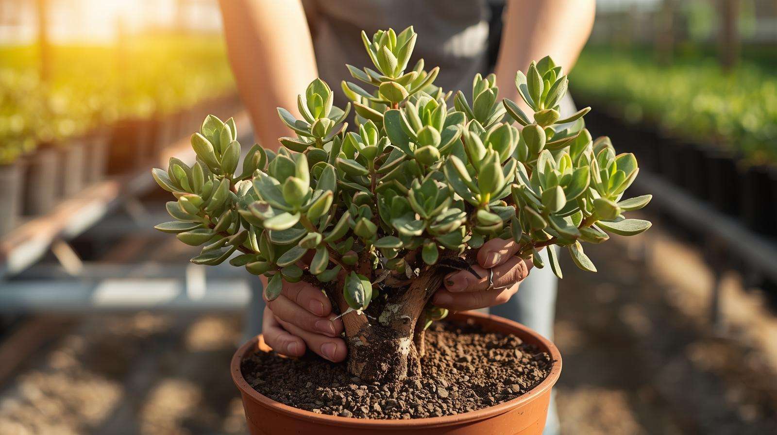 A ‘Tricolor’ jade tree variety pairs with blanketflower and aloe in a farm garden, attracting butterflies in a vibrant setting.
