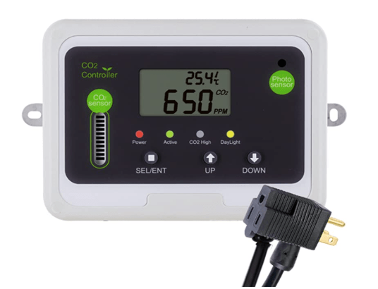 CO2Meter RAD-0501 Day Night CO2 Monitor and Controller for Greenhouses, Grey