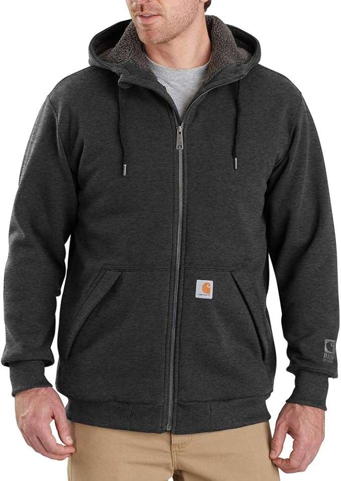 Carhartt Men's Rain Defender Relaxed Fit Midweight Sherpa-Lined Full-Zip Sweatshirt