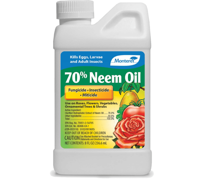 Monterey Neem Oil 70% for Controlling Insects & Disease, 8oz 