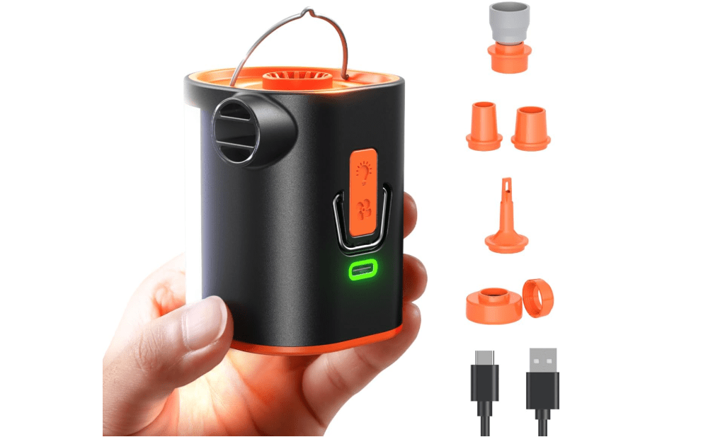 JOYROOM Air Pump for Inflatables with 3600 mAh Battery & Camping Light, 4.8kPa Ultra-Fast and Mini Electric Portable Air Pump, Inflate Deflate for Pool Floats, Vacuum Storage Bags, Camping Bed 