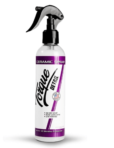 Torque Detail Ceramic Spray - Easy to Apply, Ceramic Coating Spray - Proprietary Silica Formula (Nano SiO2) Seals & Shields Car’s Clear Coat - Hydrophobic Protection & High-Gloss Shine (8 oz)