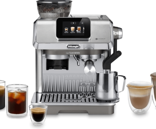 De'Longhi La Specialista Touch Espresso Machine with Grinder & Milk Frother – Cold Brew & Iced Coffee Maker, Burr Grinder, 10 Drink Presets, Compact Bean to Cup, Award-Winning Italian Design