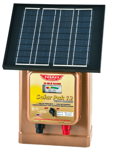 Parmak Magnum Solar-Pak 12 Low Impedance 12 Volt Battery Operated 30 Mile Range Electric Fence Charger MAG12-SP