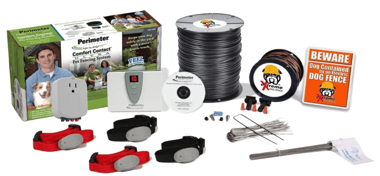 Perimeter Technologies Ultimate Electric Dog Fence Pro-Grade DIY Kit (1/4-1/3 Acre Coverage Area) (4 Dog Kit)