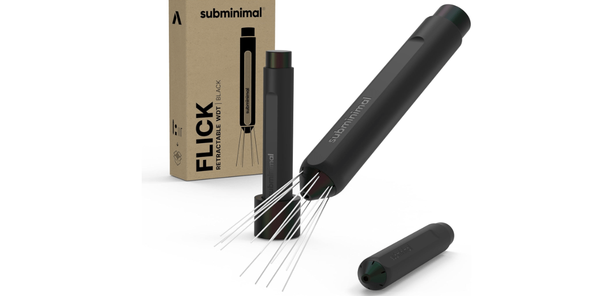 Subminimal Flick WDT Espresso Distribution Tool - Stirrer Tool For Barista-Grade Precision Brewing - Tamper With Retractable Needles - Coffee & Espresso Machine Parts & Accessories
