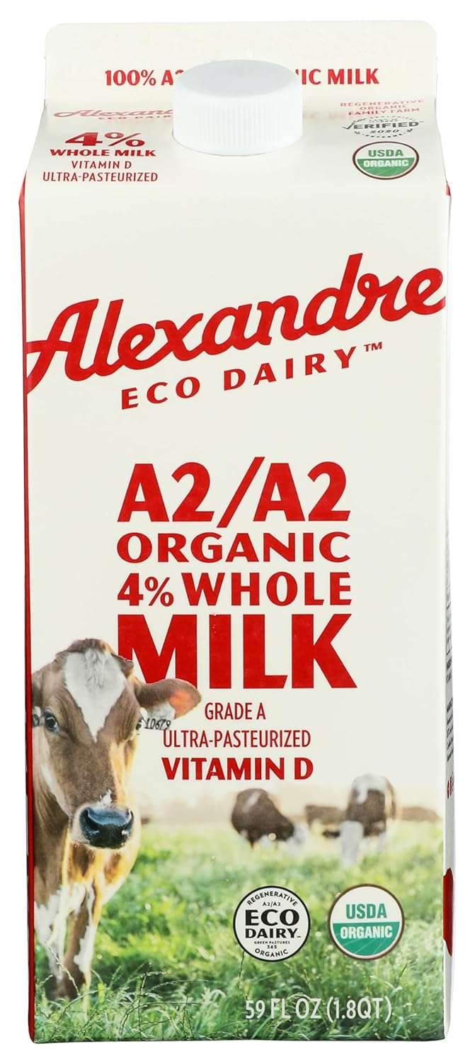 Alexandre Eco Dairy Organic A2/A2 Whole Milk, 1.8 qt
