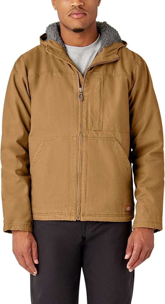 Dickies Mens Duck Canvas High Pile Fleece Lined Jacket