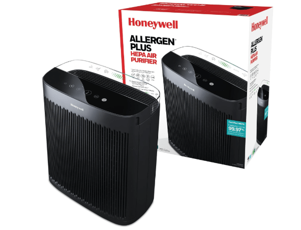 Honeywell Allergen Plus HEPA Air Purifier for Home Large Rooms up to 2400 Ft², Air Quality Monitor, Auto Mode, Reduces Allergens, Pollen, Pet Dander, Odors, Smoke, Black, HPA5300B