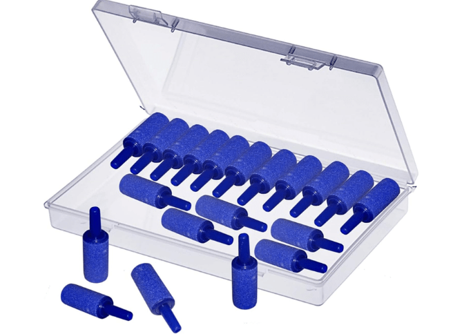 Aeration Stones Air Stones Bubble Diffuser Fit for Aquarium Fish Tank Hydroponics, 20 Pieces, 0.47" by 1", Blue