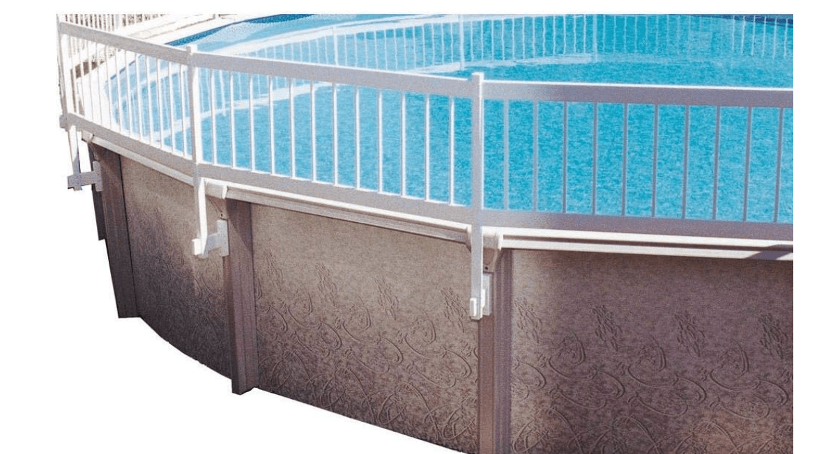 Blue Wave 24-inch Above Ground Pool Fence Kit for Privacy & Safety, 8 Sections – Made with Sturdy, Weather-Resistant Vinyl & Mounting Brackets – Easy to Install Above Ground Pool Accessories – White
