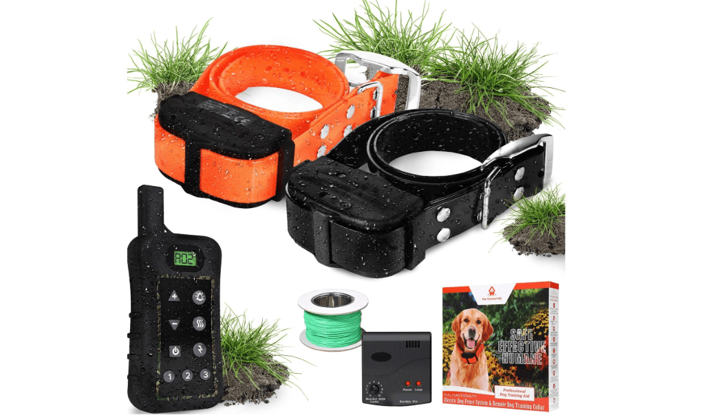 Wireless Dog Fence System - Dog Fence Electric Shock Collar Training with Remote - Pet Containment System with Fence Wire Underground Perimeter (2 Dogs with Remote)