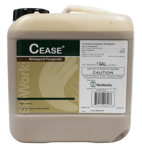 Cease Foliar Disease Control/Microbial Fungicide and Bactericide, OMRI Listed, NOP-Approved - 1 Gallon