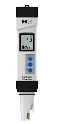 HM Digital COM-300, Professional Waterproof PH/TDS/EC/Temp Meter (Pack of 2 pcs)