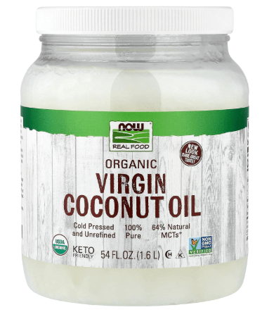 NOW Foods, Certified Organic Virgin Coconut Cooking Oil, Cold-Presesed and Unrefined, Trans Fat Free, 100% Pure and Certified Non-GMO, 54-Ounce