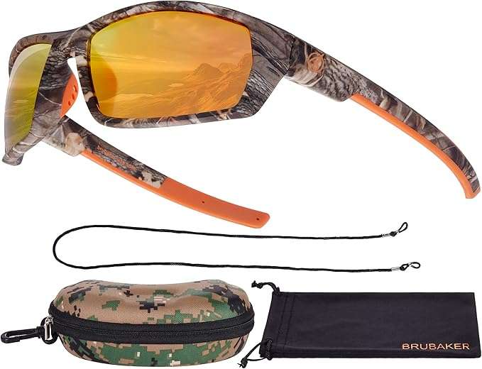 BRUBAKER Polarized Camouflage Sunglasses for Fishing and Hunting - Colored Lens