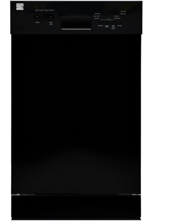 Kenmore 22-14709 18" Compact Built-in Dishwasher-UltraWash Plus TurboDry, EasyFlex Third Rack & SmartWash-10 Place Settings-45 DBA-Energy Star Certified, 22.44"D x 17.65"W x 32.29"H, Black