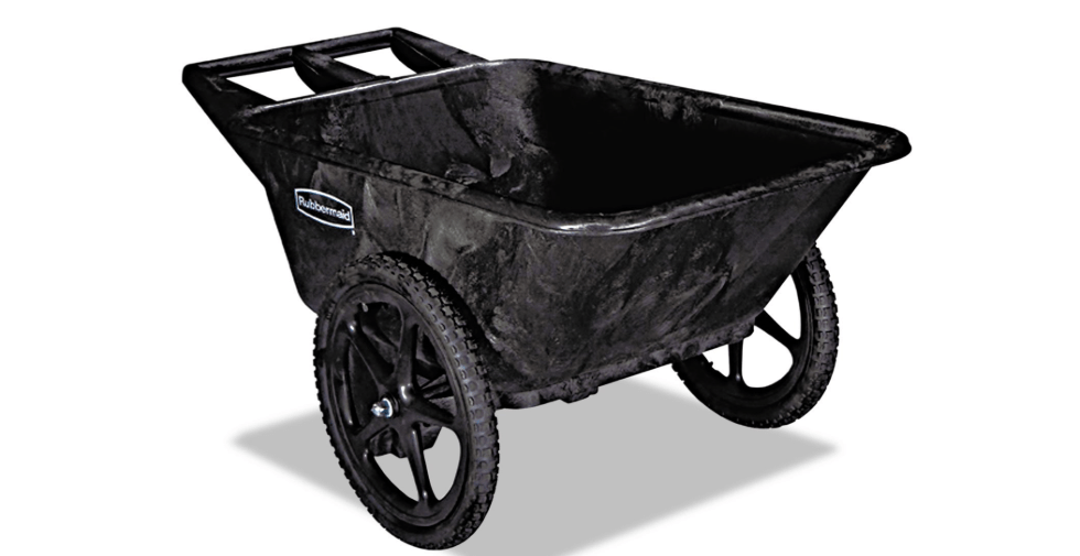 Rubbermaid Commercial Products 8.75 Cubic Foot, All-Weather, Big-Wheel Cart/Yard Cart/Lawn Cart/Wheelbarrow, Yardwork/Landscaping/DIY Projects, Durable/Weather Resistant, Black

