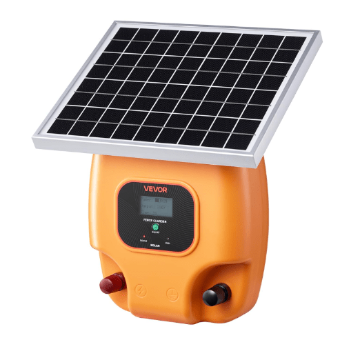 VEVOR Solar Fence Charger, 1J 10kV Solar Powered Fence Charger, Electric Fence Energizer Kit, Keep Out Predators, 3 Days Runtime, for Livestock, Poultry, Garden Protection
