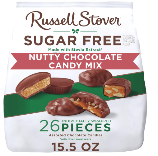 RUSSELL STOVER Sugar Free Assorted Chocolate Candy with Nuts, 15.5 oz. bag - Sugar Free Chocolate Candy