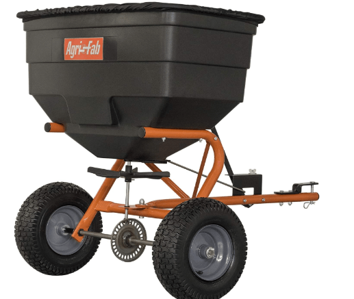 Agri-Fab 45-0547 185 lb. Tow-Behind Lawn & Garden Broadcast Spreader for Seed,Fertilizer,Salt,Ice Melt; Easy to use Flow Control from Seat of Riding Lawn Mower