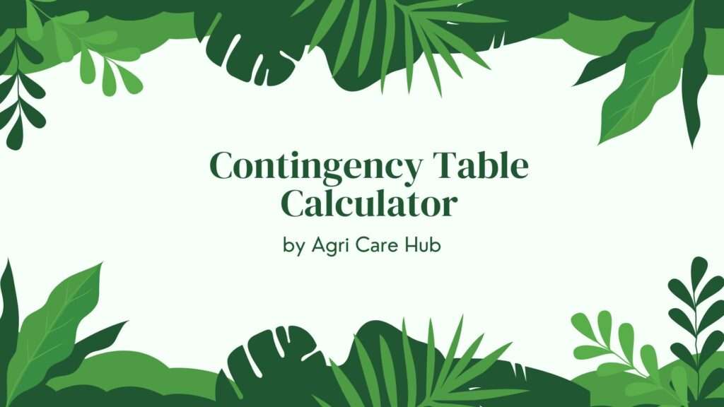 Contingency Table Calculator
