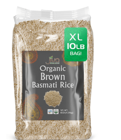 Jiva Organic Brown Basmati Rice 10 Pound Bag - Premium Quality from India
