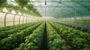 Green Greenhouse Covering