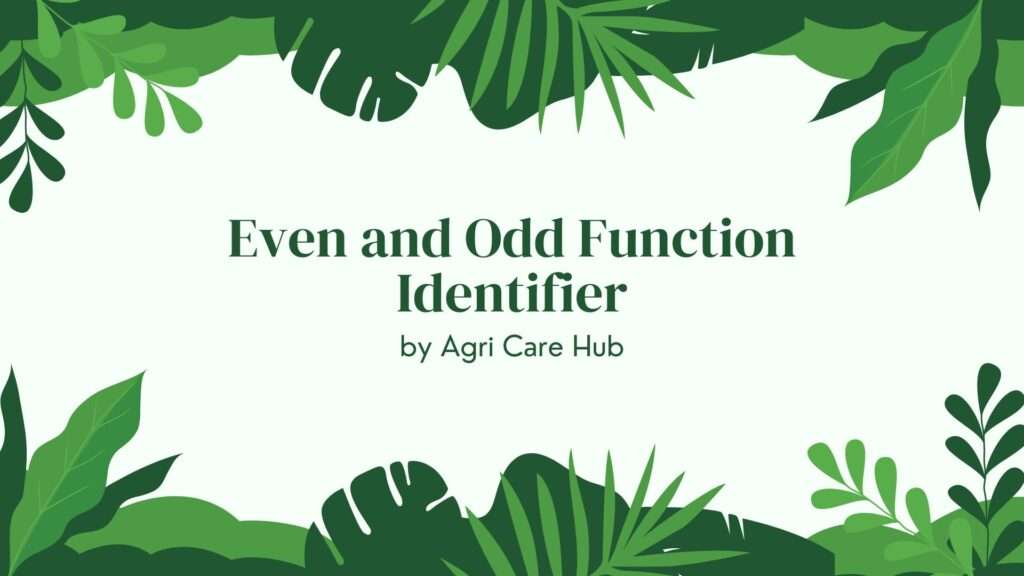 Even and Odd Function Identifier